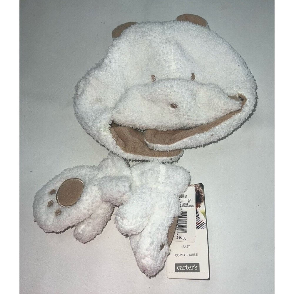 Carters Fleece Winter Bear Hat Mittens Set Boys Girls Infant Size 12-24 M Unisex